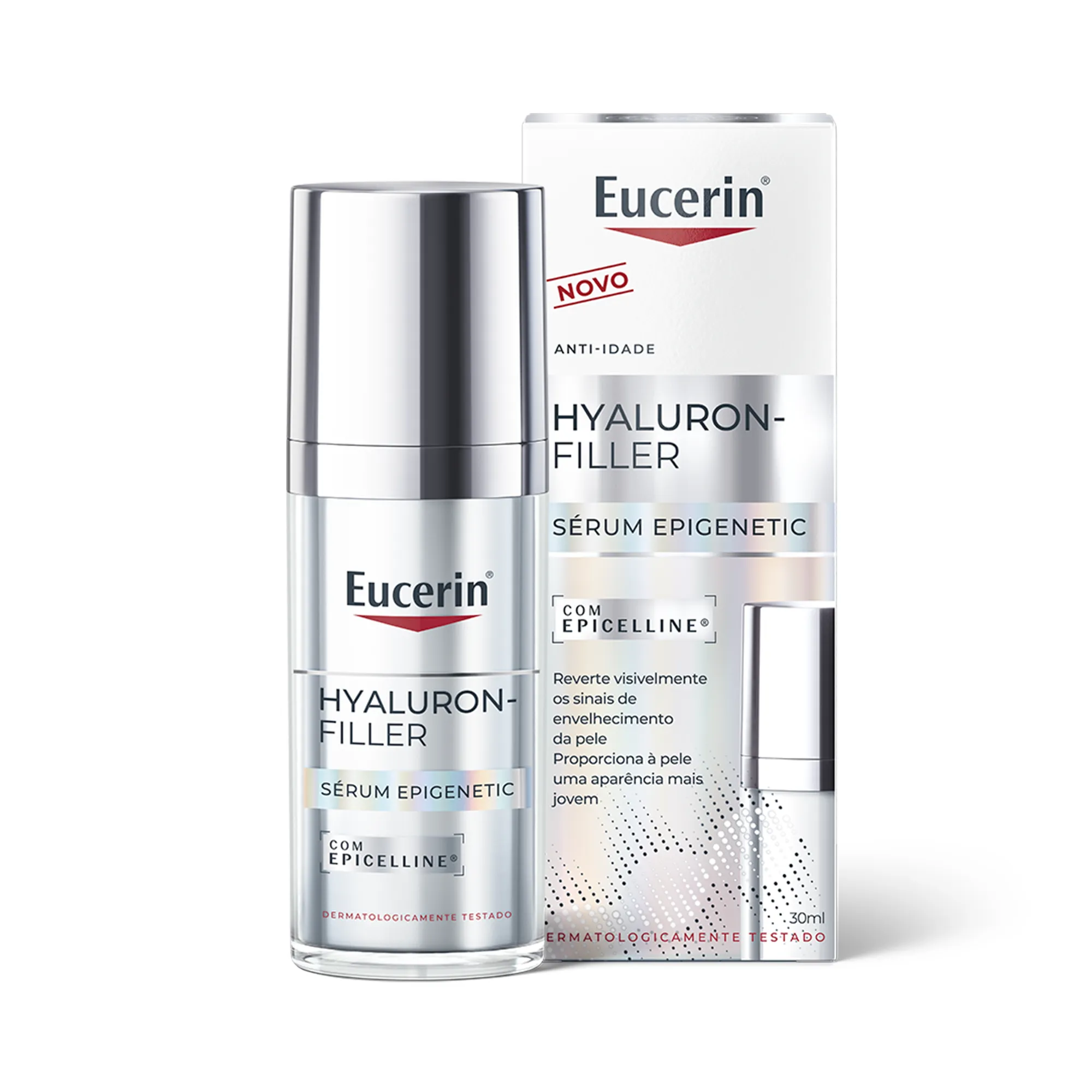 Kit Facial Eucerin Gel de Limpeza Dermo Pure Gentil 400g + Sérum Anti-Idade Hyaluron-Filler Epigenetic 30ml + Protetor Solar Fluido FPS 60 Hydro Fluid 50ml