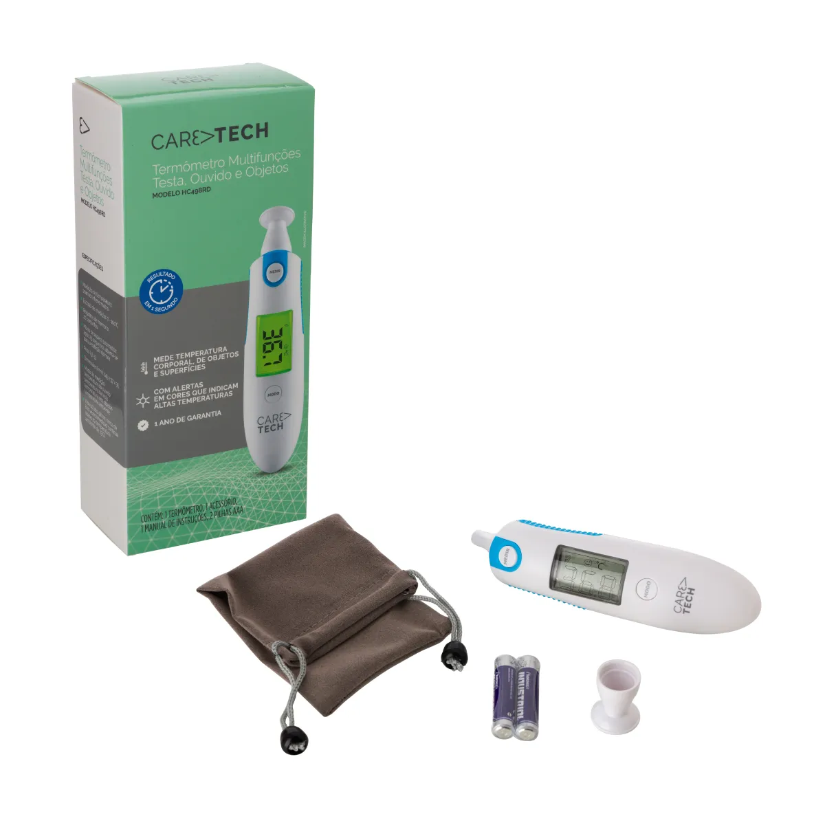 Termômetro Digital Caretech Infravermelho Multifunções HC498RD 1 unidade