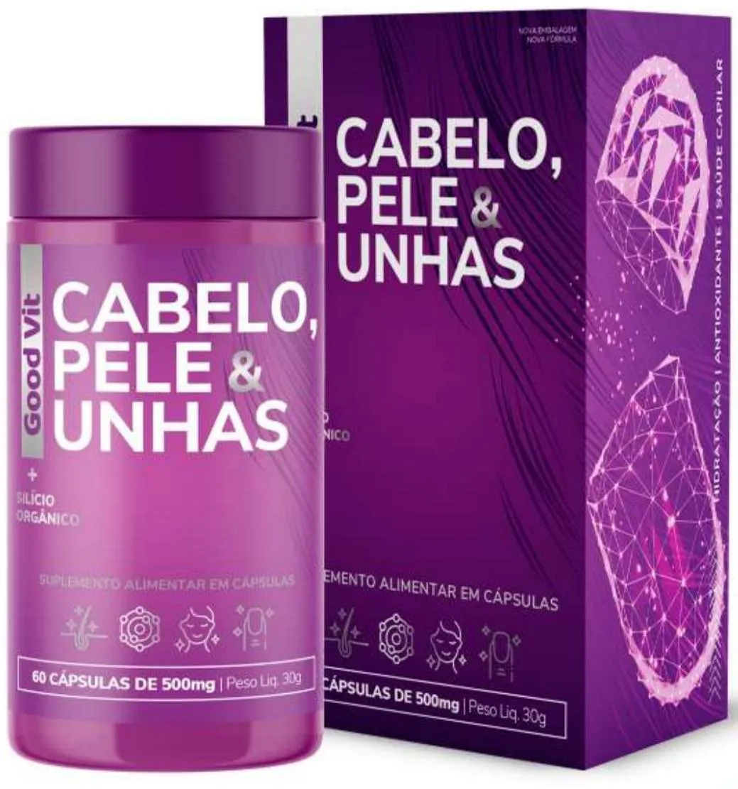Cabelo Pele Unhas Good Vit 60 Cps com Silicio Orgânico