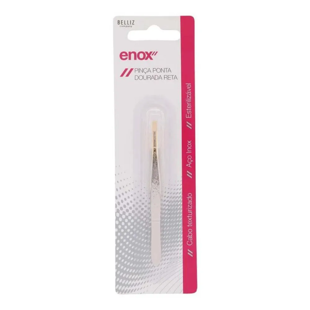 Kit Pinças Belliz Enox Ponta Dourada Reta Cod.700 C/3