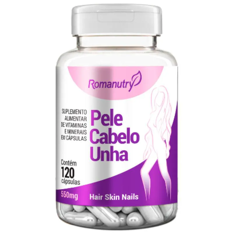 Pele Cabelo e Unha 550mg 120 cápsula - Romanutry