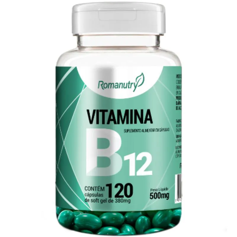 Vitamina B12 500mg 120 cápsula - Romanutry