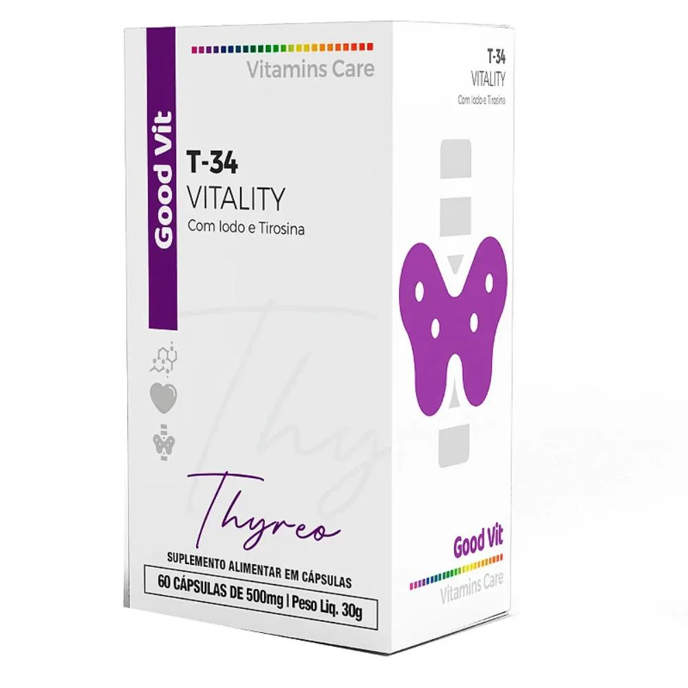 T-34 Vitality Thyreo C/60 cápsulas - Good Vit