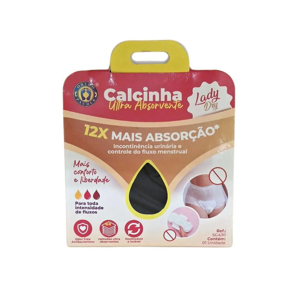 Calcinha Ultrabsorvente Antibacteriana Reutilizável Sg430 Ortho Pauher Gg