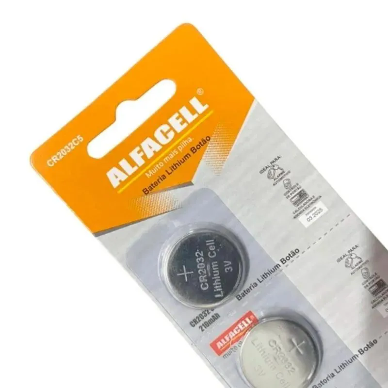 Kit 5- Bateria Cr2032 para Chave Canivete Alarme de Carro