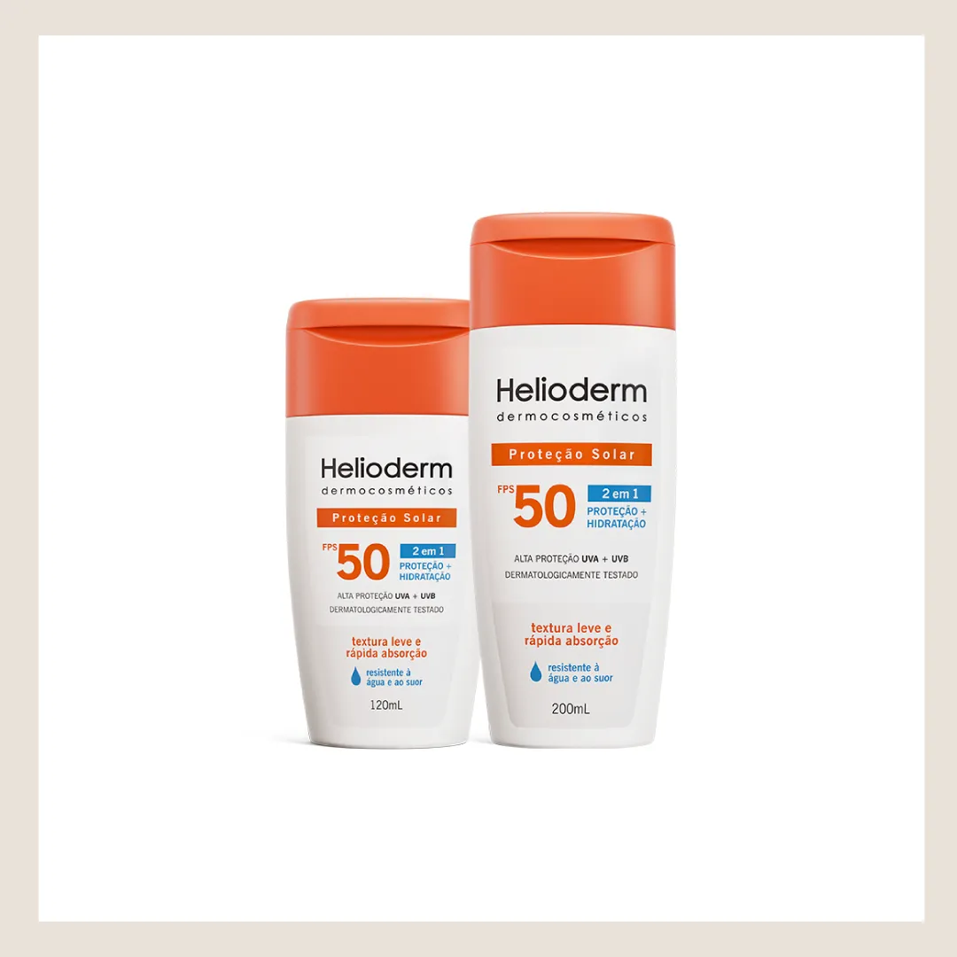 Kit Helioderm Suncare Protetor Solar Corporal FPS 50 com 200ml + 120ml