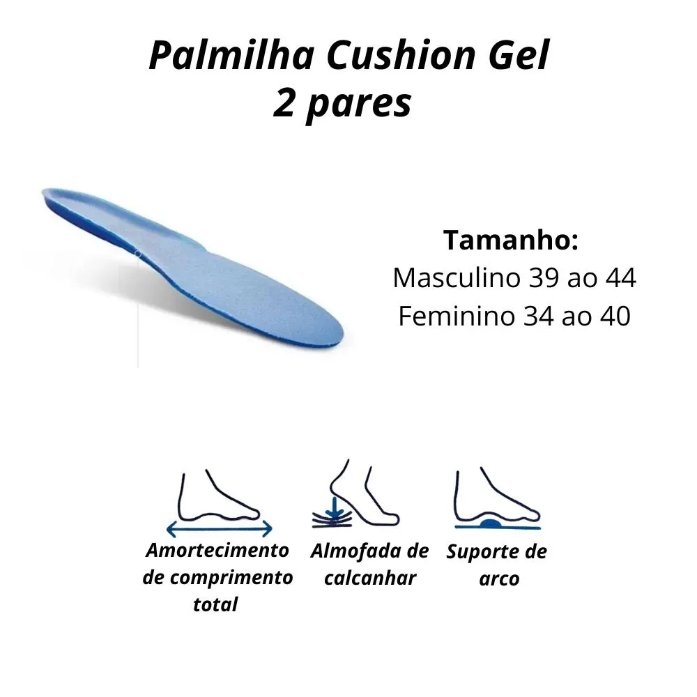 Palmilha Sofcomfort Cushioning Gel (2 Pares) Masculino 39 a 44 Chantal