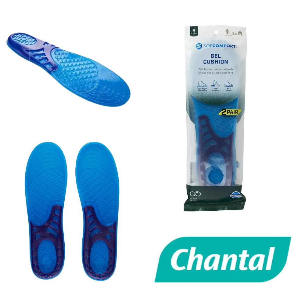 Palmilha Sofcomfort Cushioning Gel (2 Pares) Masculino 39 a 44 Chantal