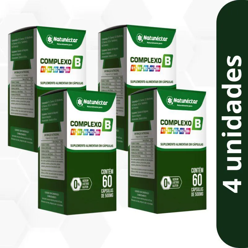 Kit Complexo B Natunéctar 500mg - 4 Unid (240 Cápsulas)