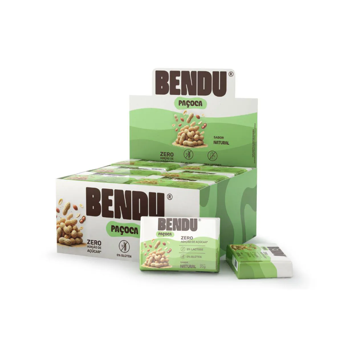 Paçoca Bendu Sabor Natural Zero Açúcar 20g