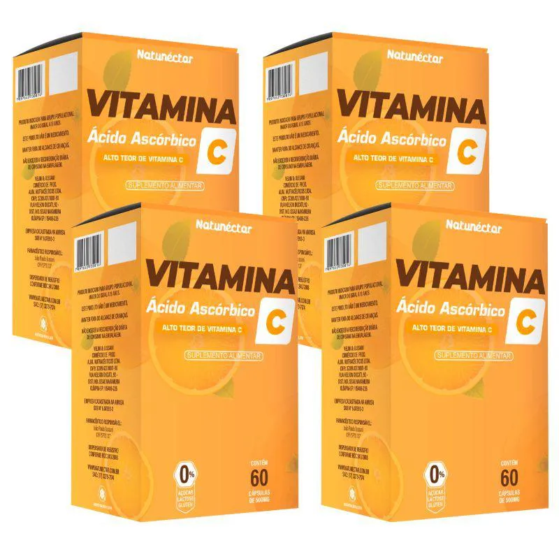 Kit Vitamina C Natunéctar 500mg - 4 Unid (240 Cápsulas)