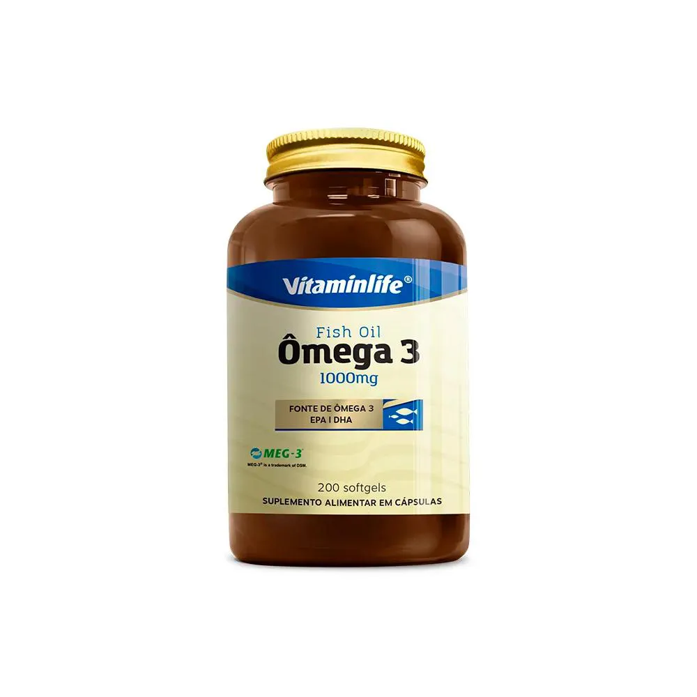 Fish Oil Omega 3 1000mg (200 Cápsulas) - Vitaminlife