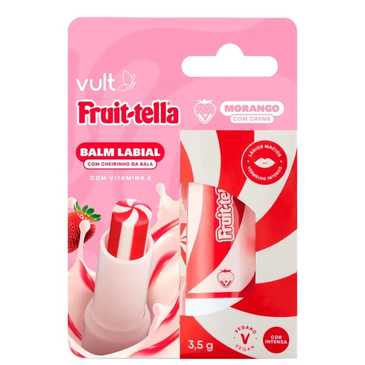 Vult Fruit-tella Vermelho Morango com Creme Balm Labial 3,5g (7899852026480)