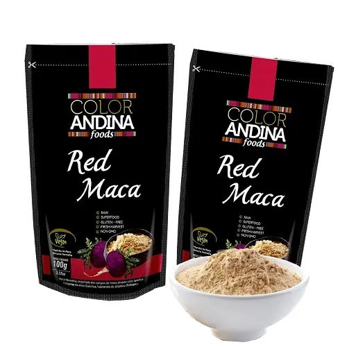 Maca Peruana Red (vermelha), Color Andina Food, 2 Standups de 100g