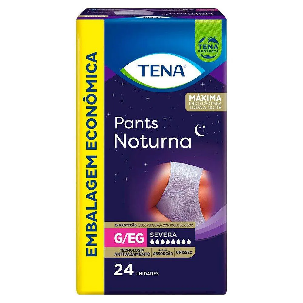 Fralda Tena Pants Noturna G/eg - 4 Pacotes C/ 24 Fraldas