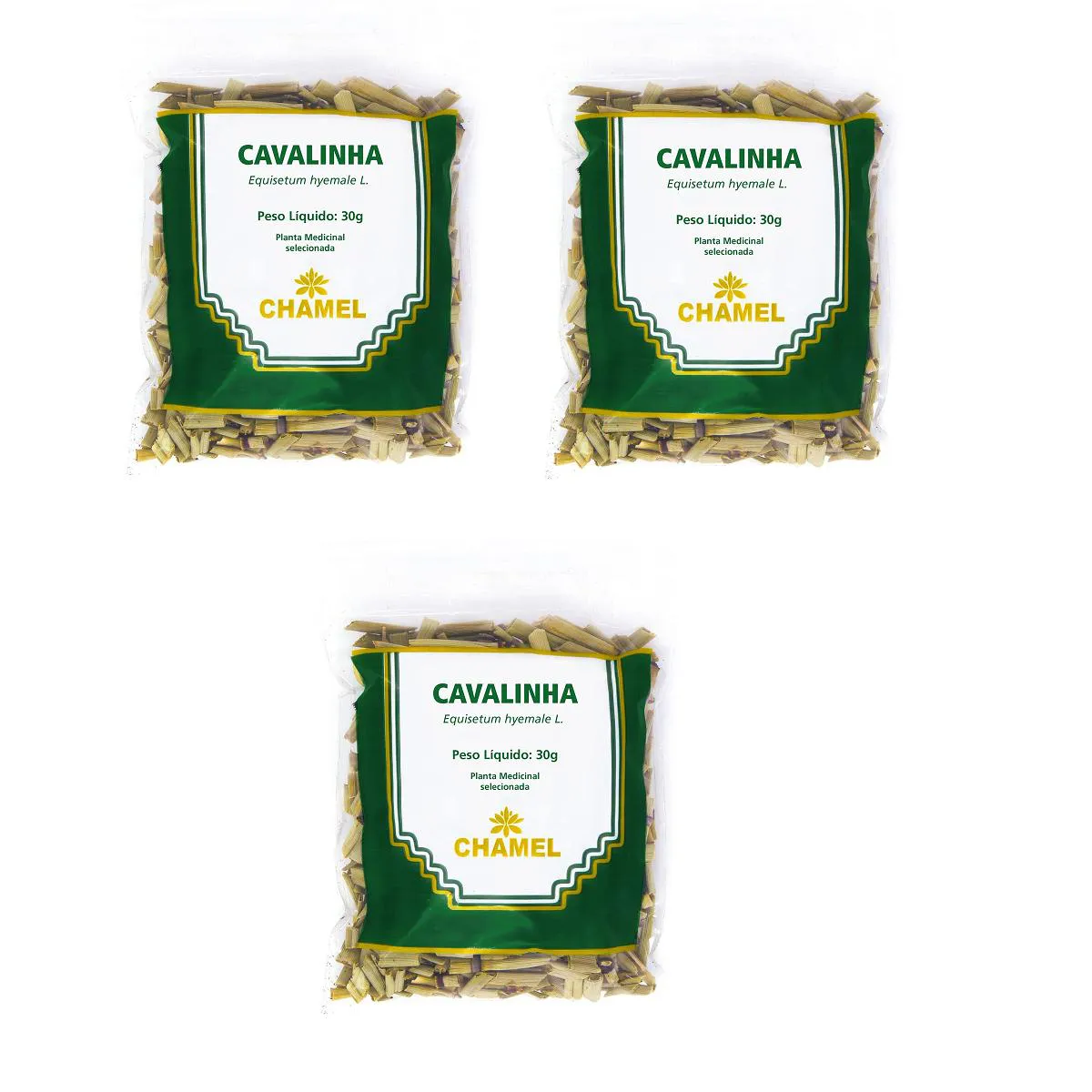 Kit 03 Pacote de Chá Cavalinha 30g - Chamel
