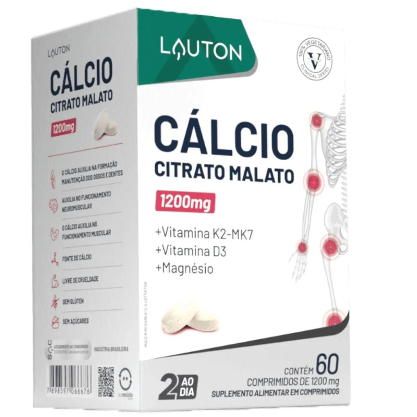 Cálcio Citrato Malato 60 comprimidos - Lauton