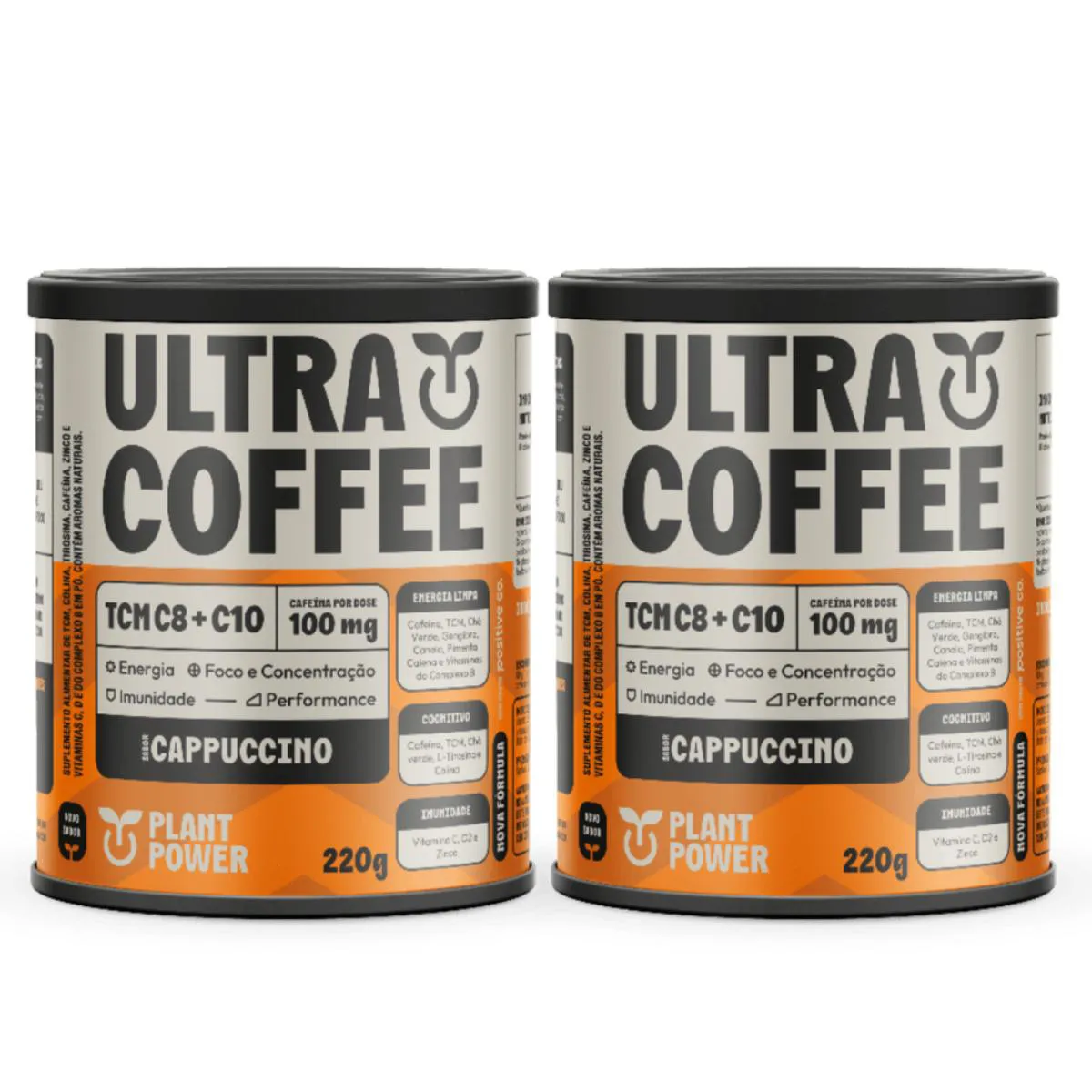 2x Ultra Coffee Plant Power Cappuccino 220g