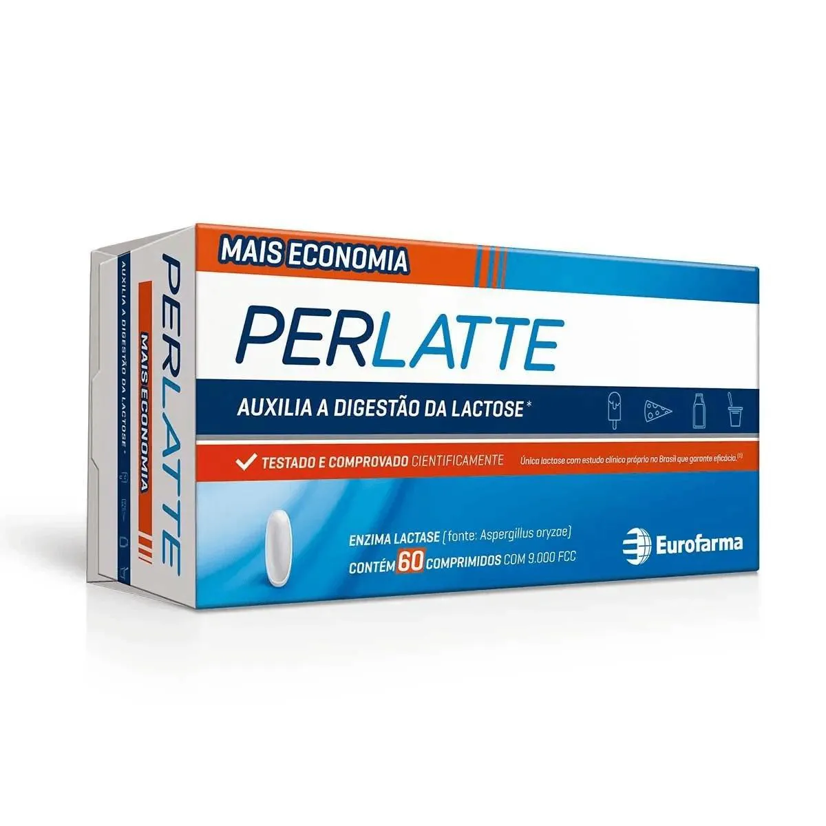 Suplemento Perlatte Lactase 9000fcc Digestão Lactose 60cps
