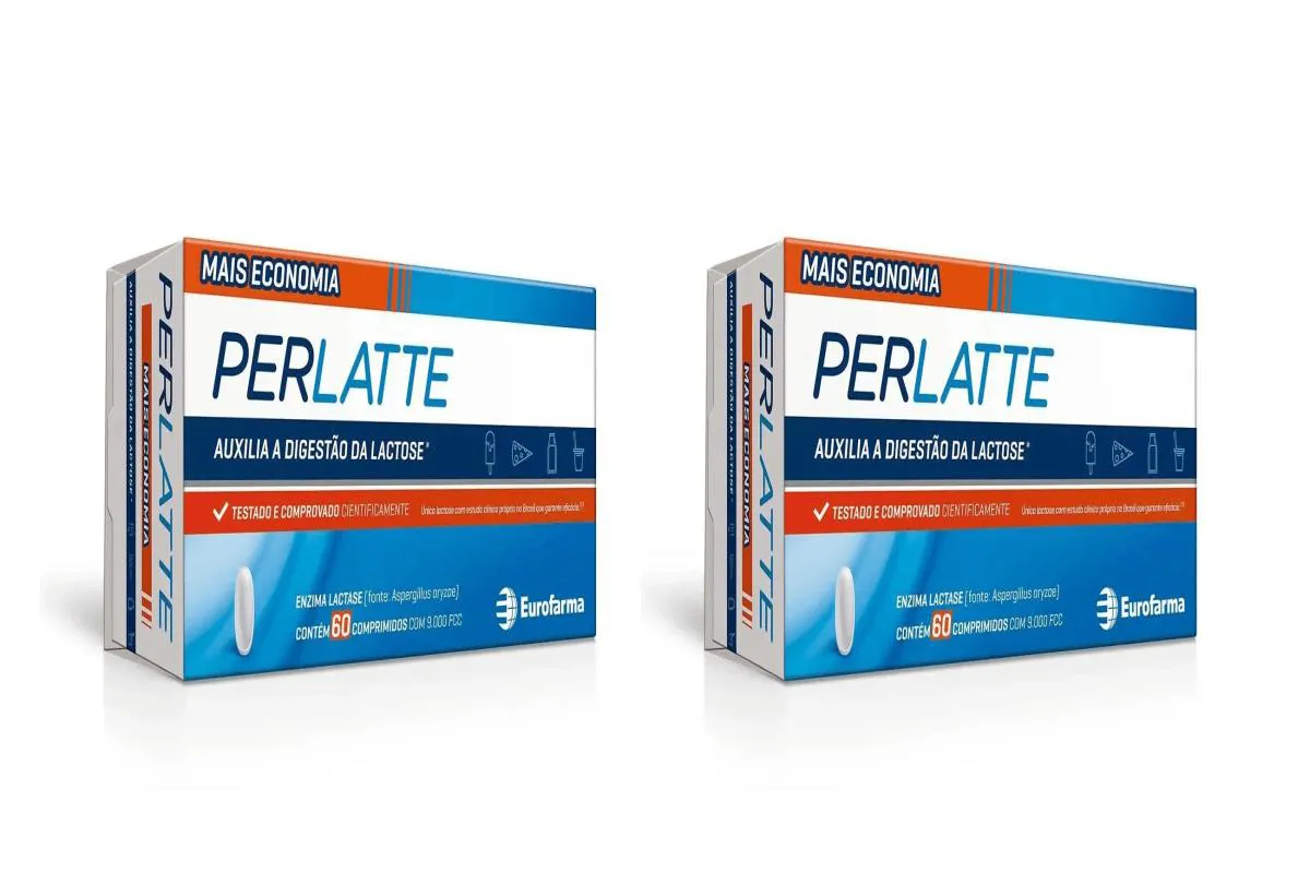 Kit 2 Suplemento Perlatte Lactase 9000fcc Lactose 60cps