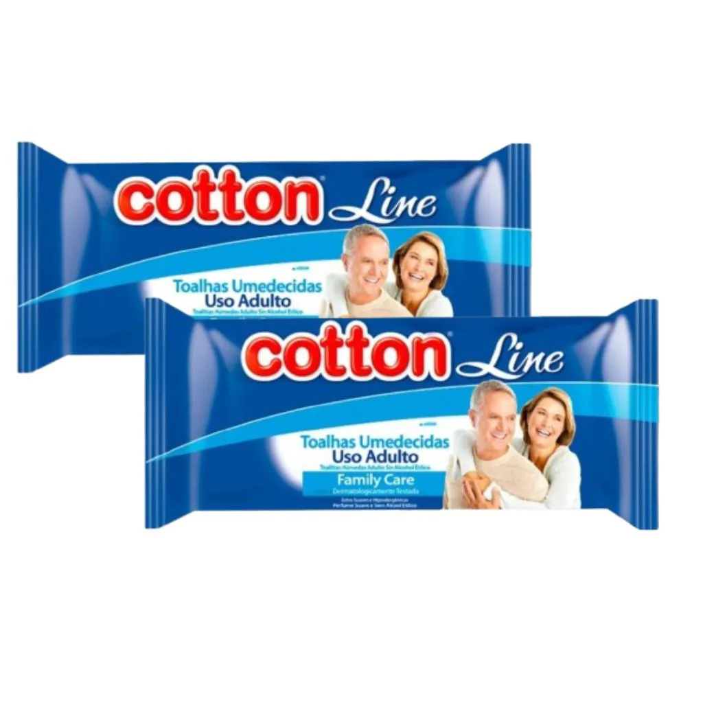 Toalhas Umedecidas Adulto Family Care Maciez e Frescor 40 Un Cotton Line