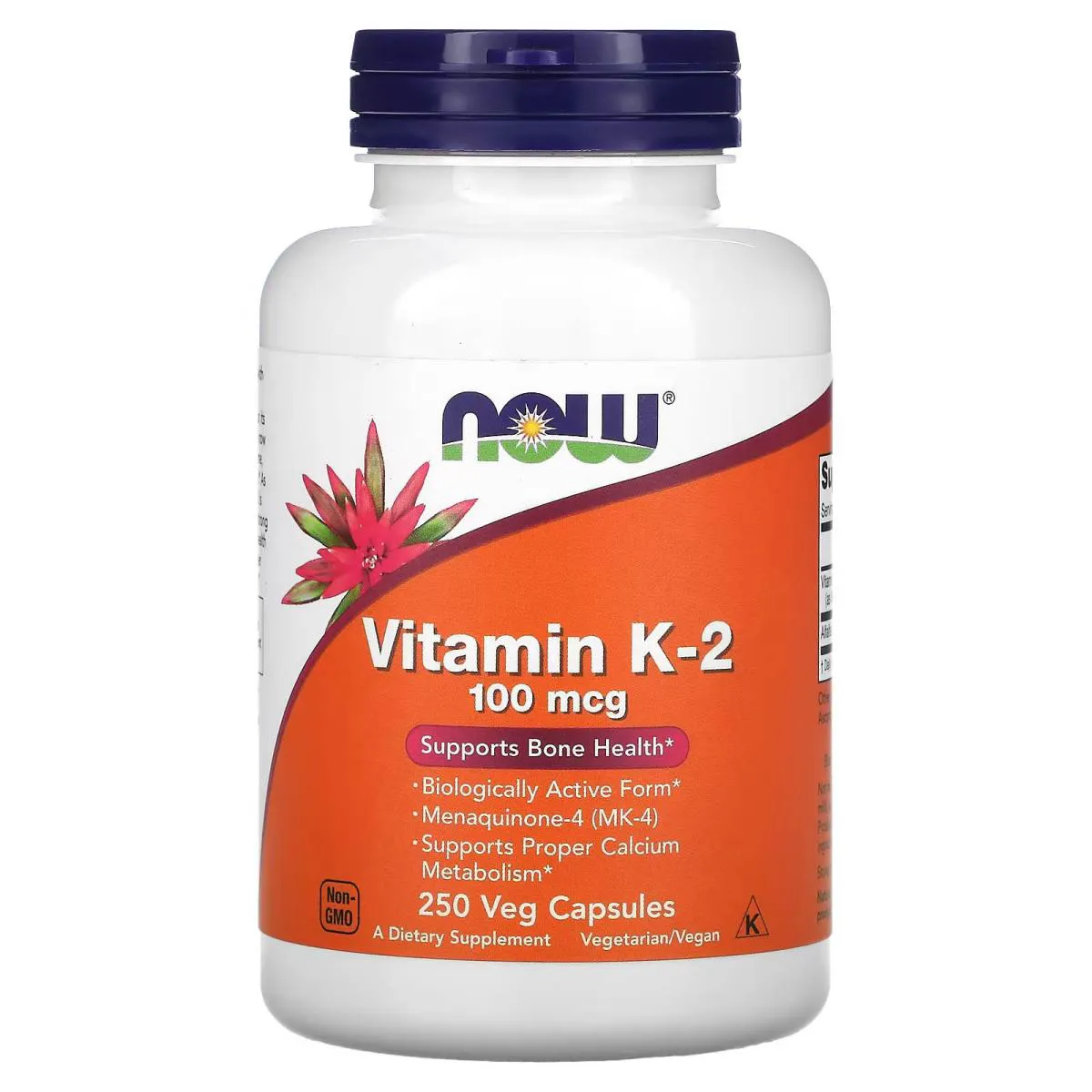 Vitamina K2 100mcg 250 Capsulas Veganas - Now Foods
