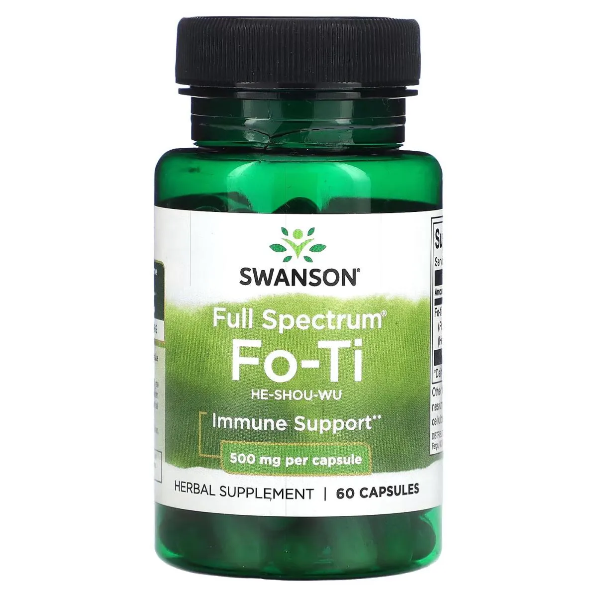Vitamina Fo & Ti ( He-shou-wu ) 500mg 60 Capsulas Veganas - Swanson