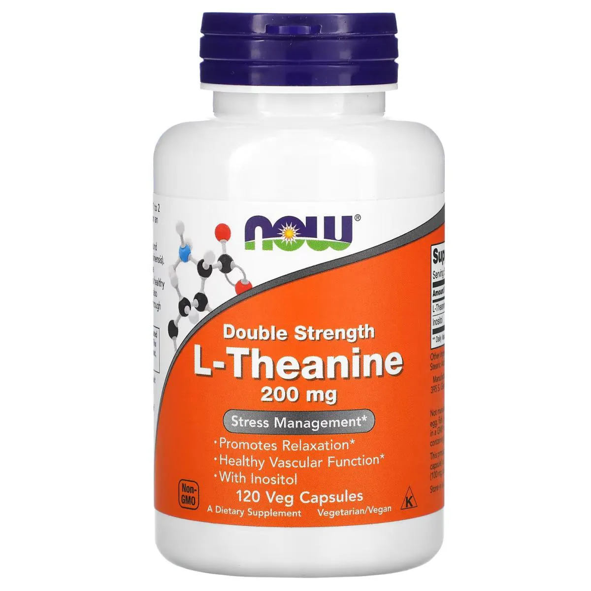 Teanina 200mg 120 Capsulas Veganas - Now Foods