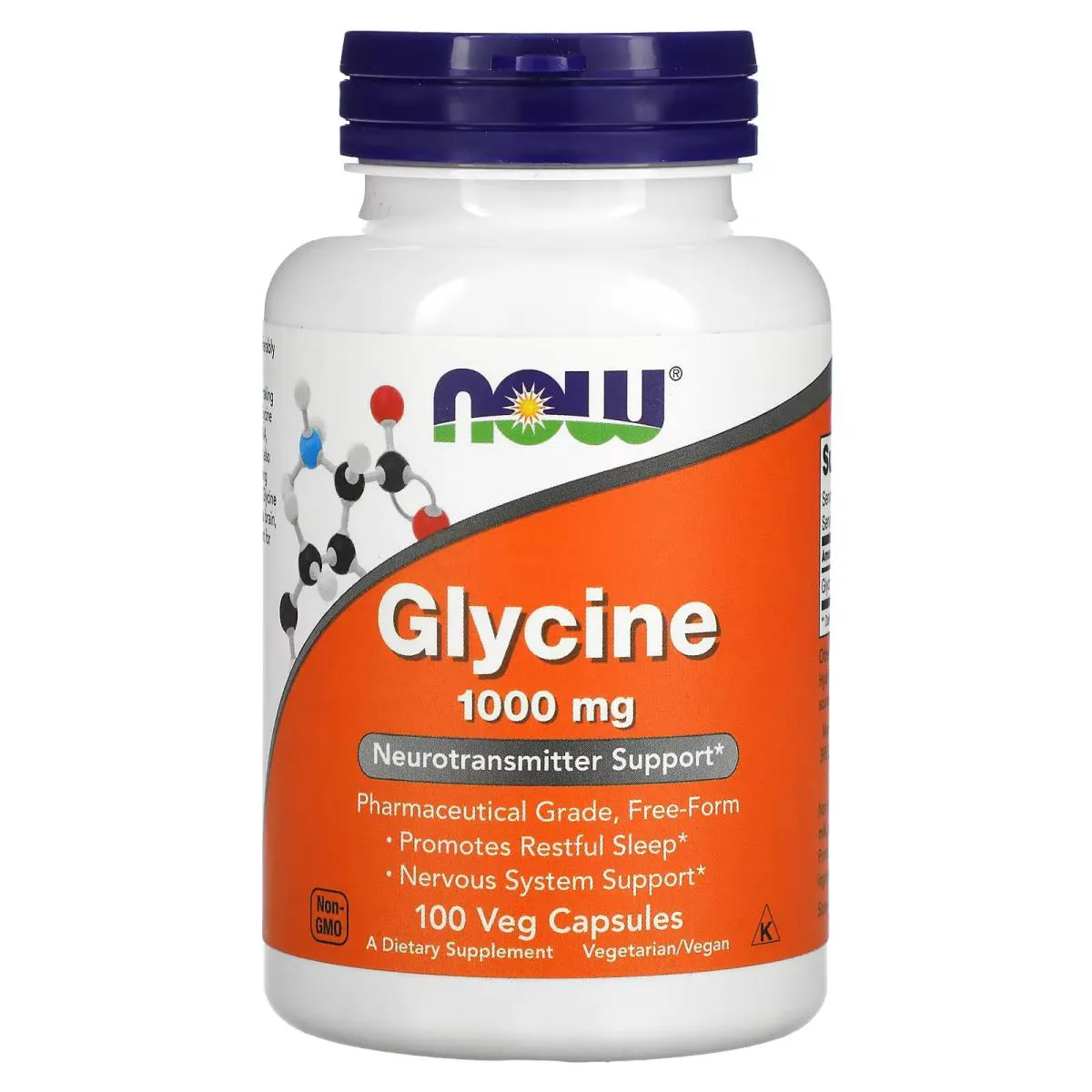 Glicina 1000mg 100 Capsulas Veganas - Now Foods