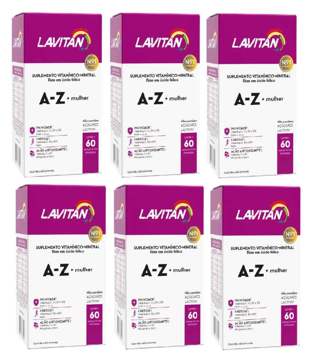 Kit com 6 Suplemento Lavitan a - Z Mulher 60 cápsulas - Cimed