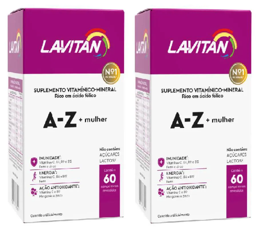 Kit com 2 Suplemento Lavitan a - Z Mulher 60 cápsulas - Cimed