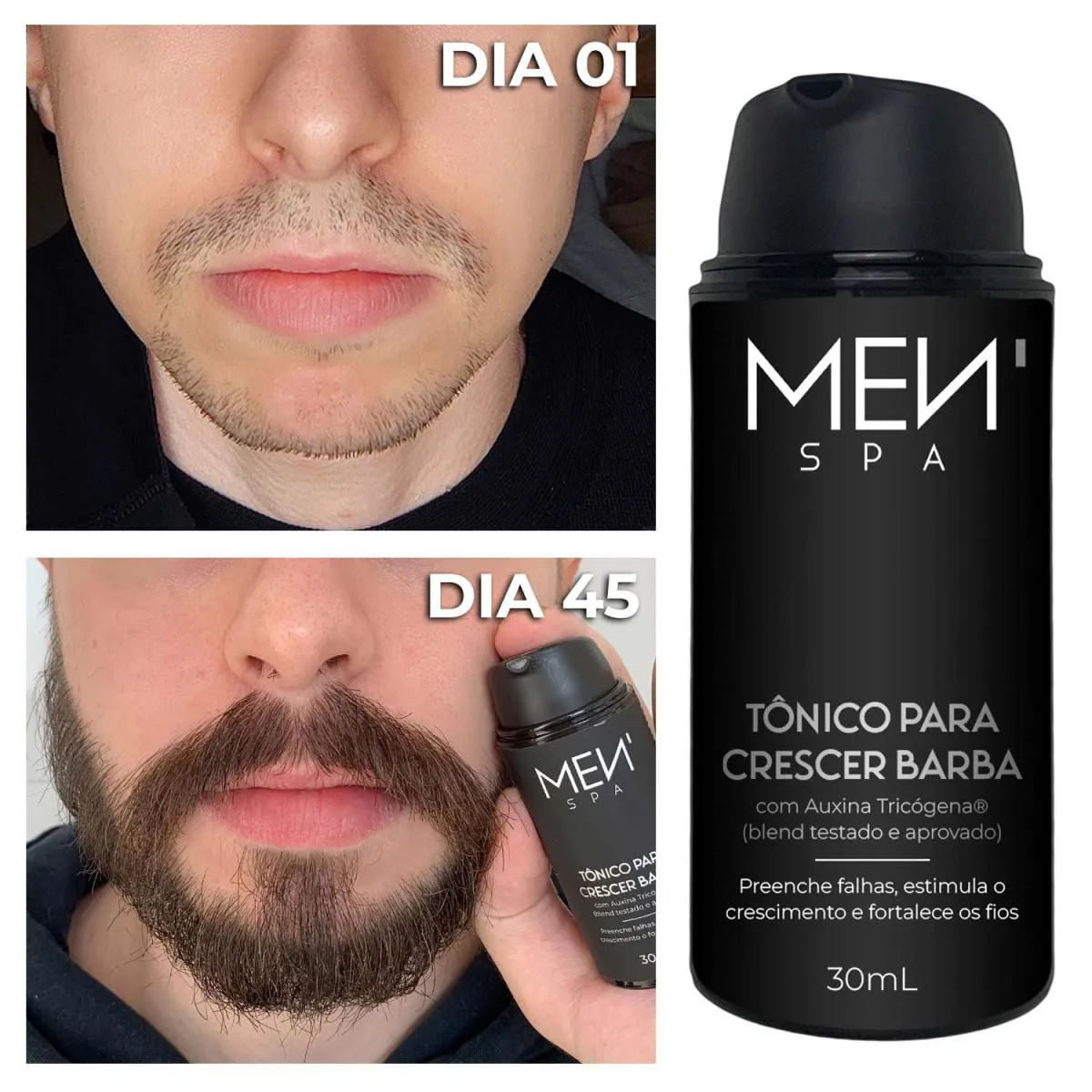 Tônico para Crescer Barba 30 Dias - Acelera e Preenche Falhas 30ml Menspa