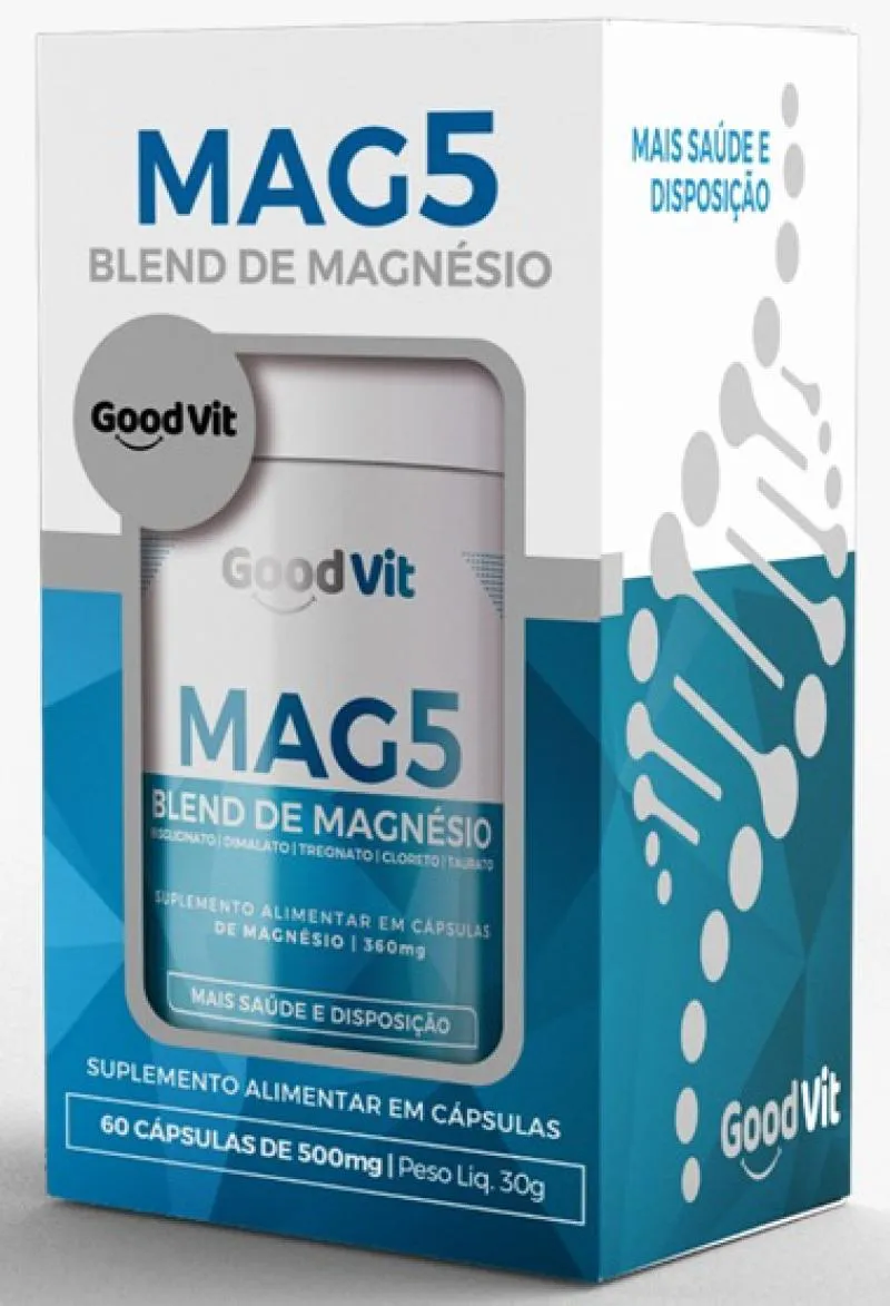 Blend de Magnésio "Mag 5" com 60 Cápsulas de 500Mg