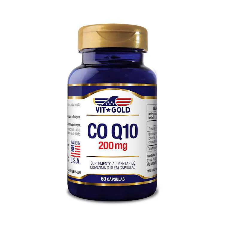 Coenzima Q10 CoQ10 200mg Vitgold 60 Cápsulas