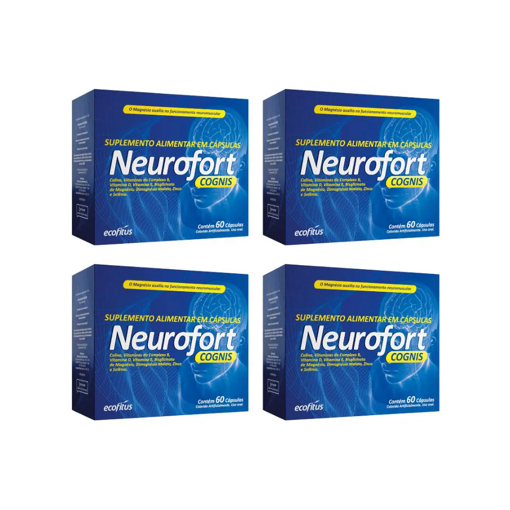 Kit 4 Neurofort Cognis - 60 cápsulas - Ecofitus