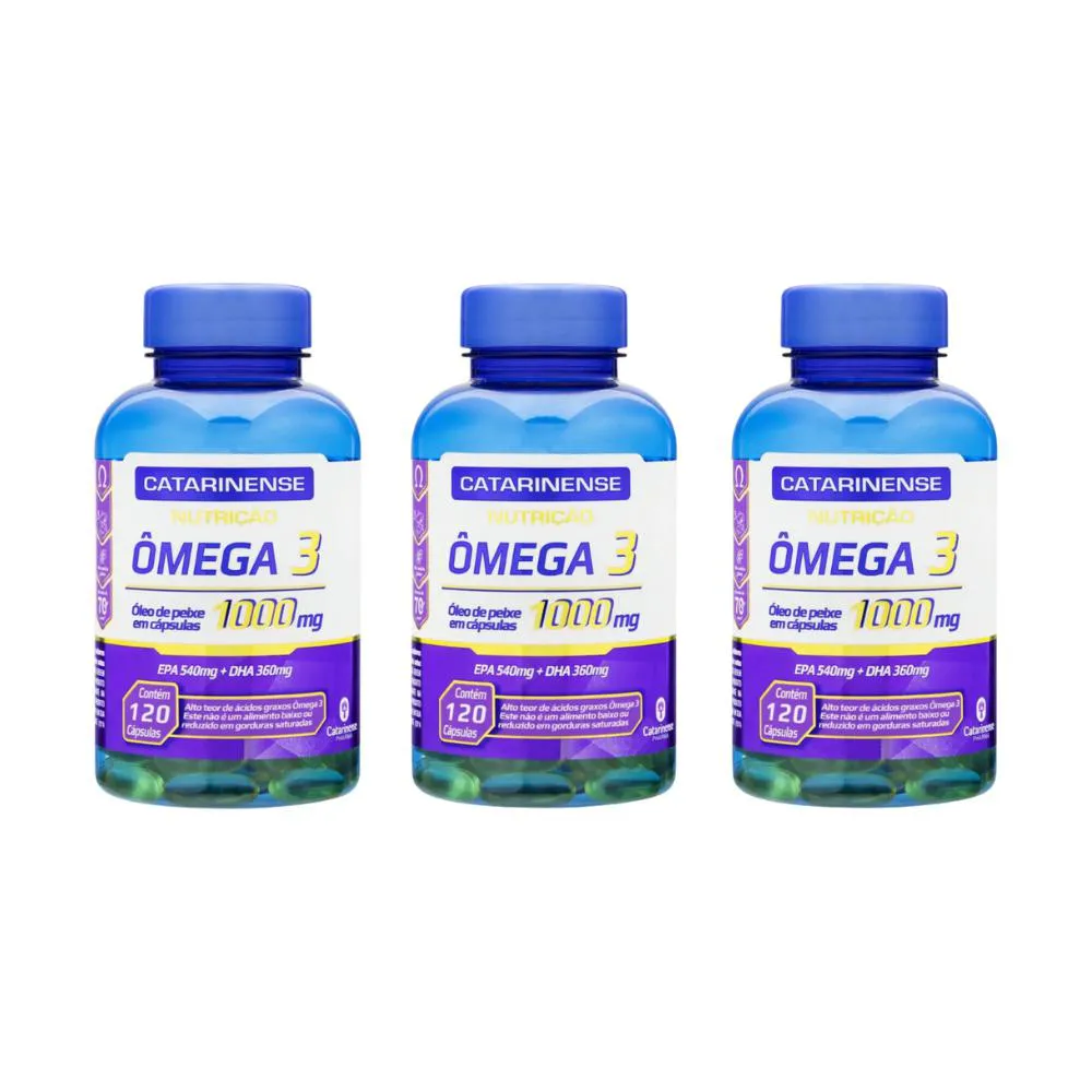 KIT 3 ÔMEGA 3 1000MG - 120 CAPS - CATARINENSE