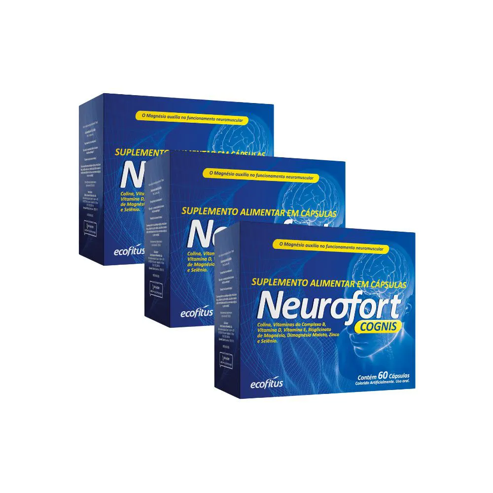 Kit 3 Neurofort com 60caps- Ecofitus