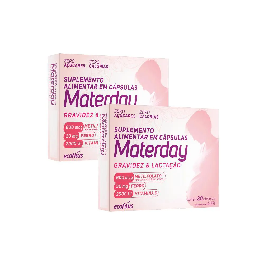 KIT 2 SUPLEMENTO MATERDAY COM 30 COMPRIMIDOS - ECOFITUS