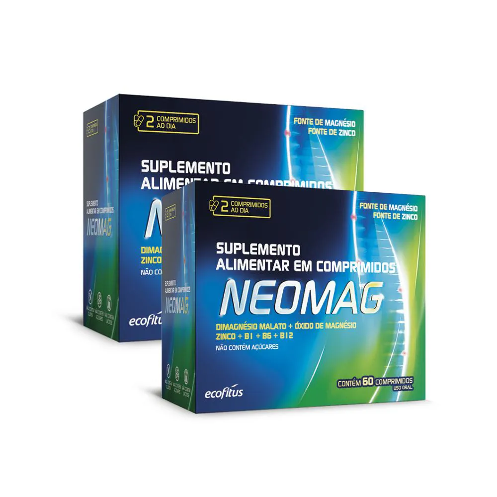 Kit 2 Neomag Magnésio e Zinco - 60 Cpr - Ecofitus