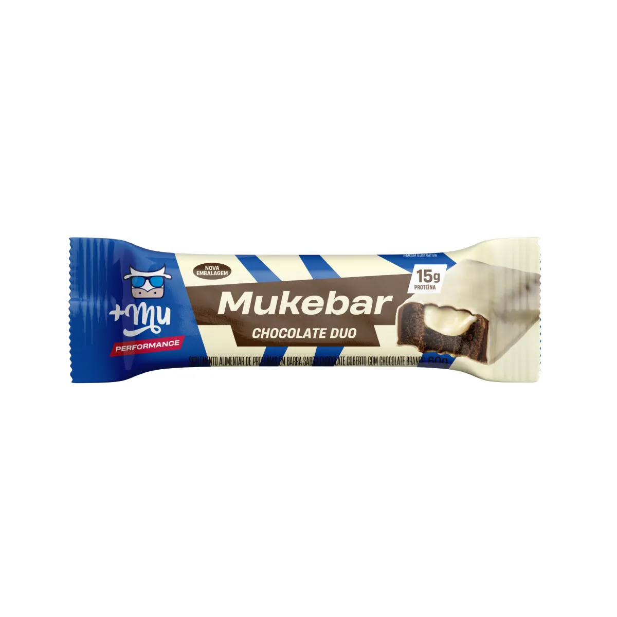 Barra de Proteína Mukebar +Mu Performance Chocolate Duo 60g