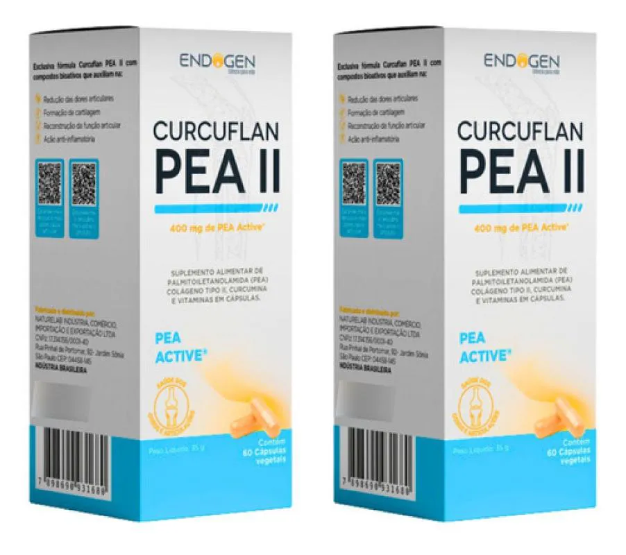 Kit 2 Curcuflan Pea Il Palmitoiletanolamida 60 cápsulas Veg