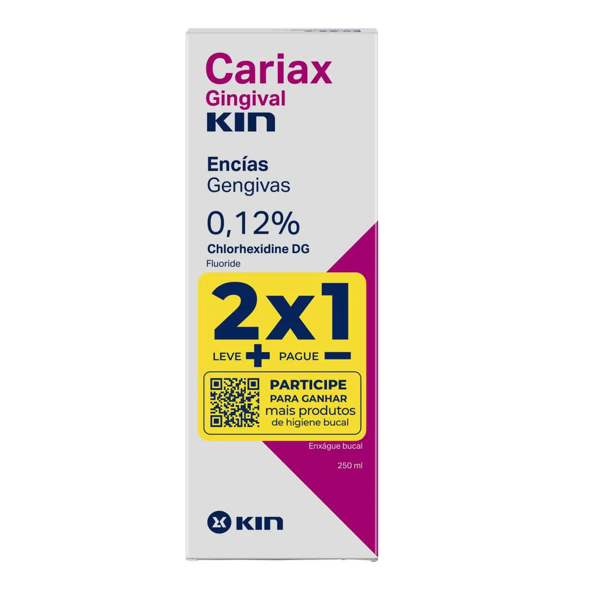 Kit Enxaguante Bucal Kin Cariax Gengival 2 unidades de 250ml cada