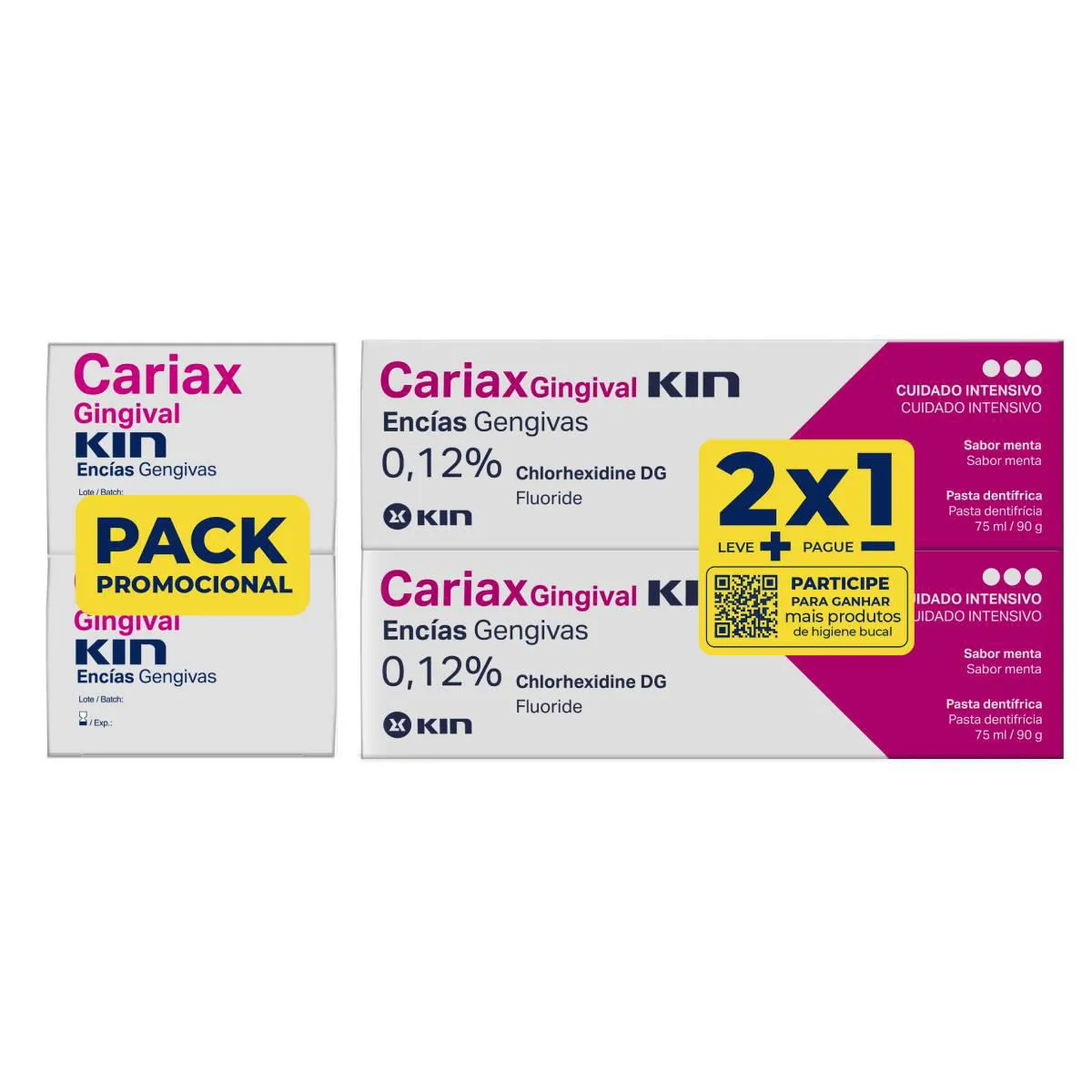 Creme Dental Kin Cariax Gengival 90g 2 unidades