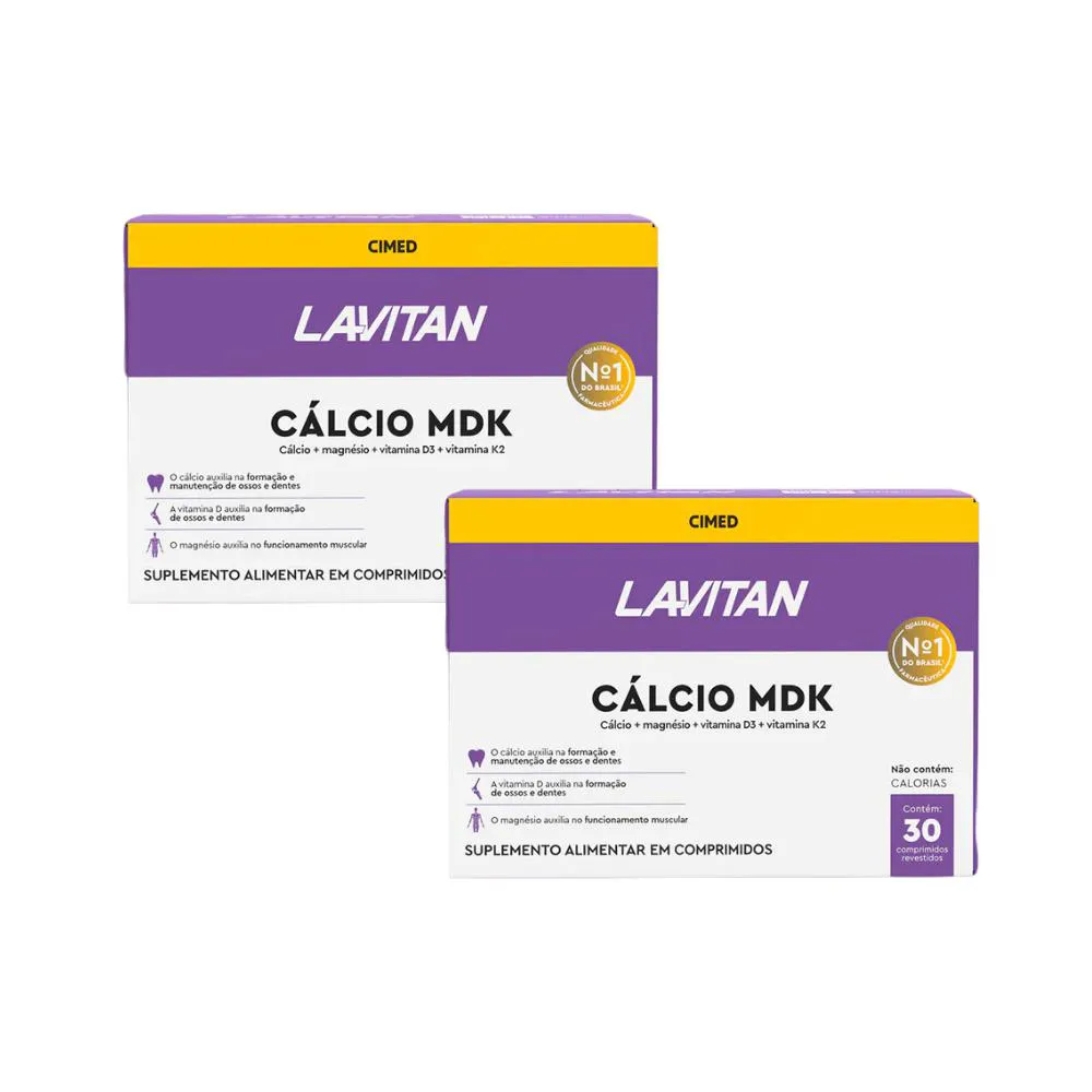 Kit 2 Lavitan Cálcio Mdk - 30 Cpr - Cimed