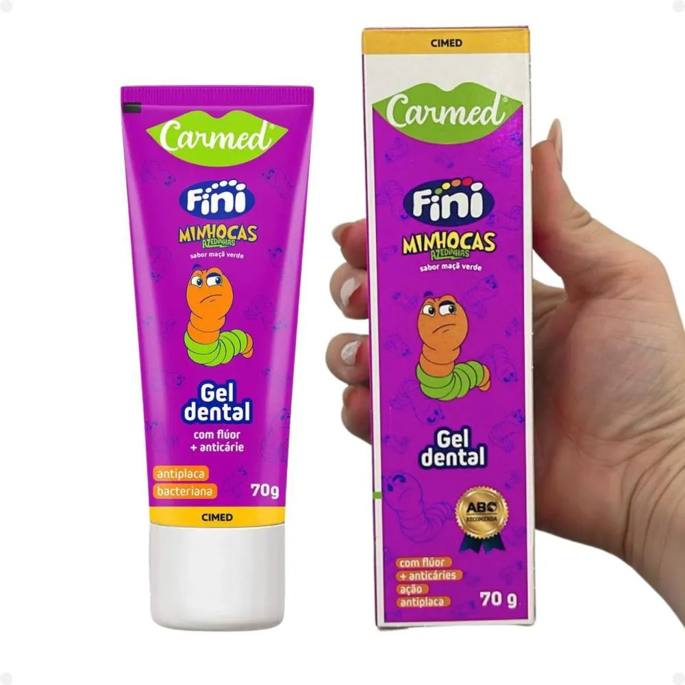 Kit Carmed Fini Minhocas Azedinhas: Gel Dental 70g e Enxaguante Bucal 250ml