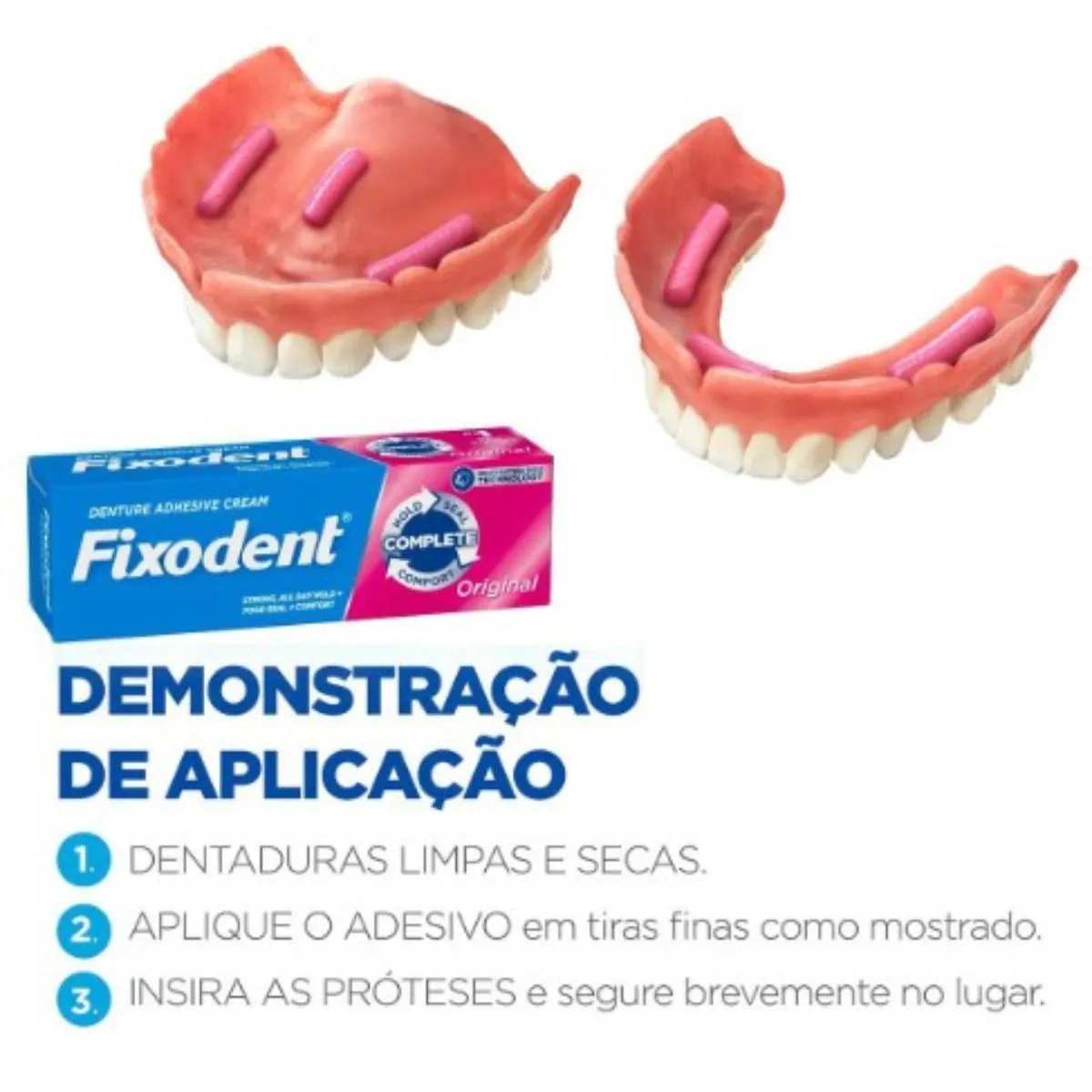 Creme Adesivo Para Dentadura Original Fixodent - Pack Com 2 Unidades de 21G