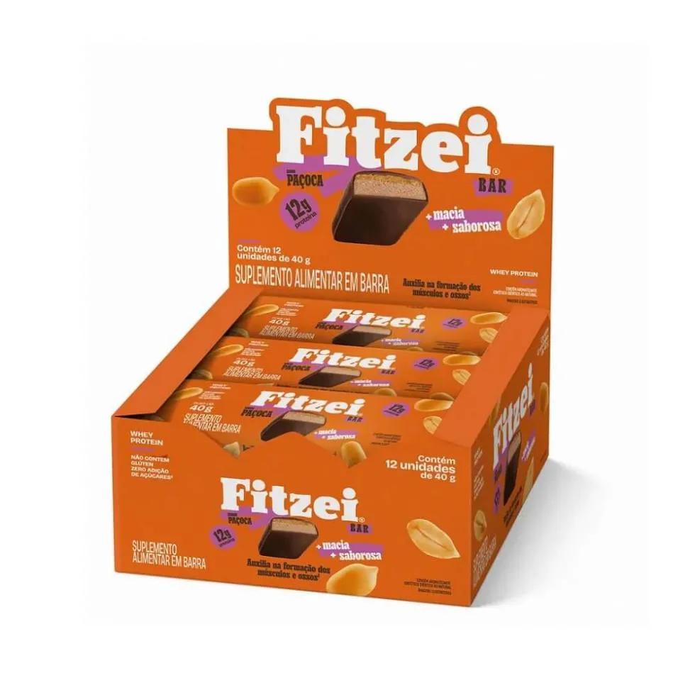 Fitzei Bar Display (12 unidades 40G) - Sabor: Paçoca