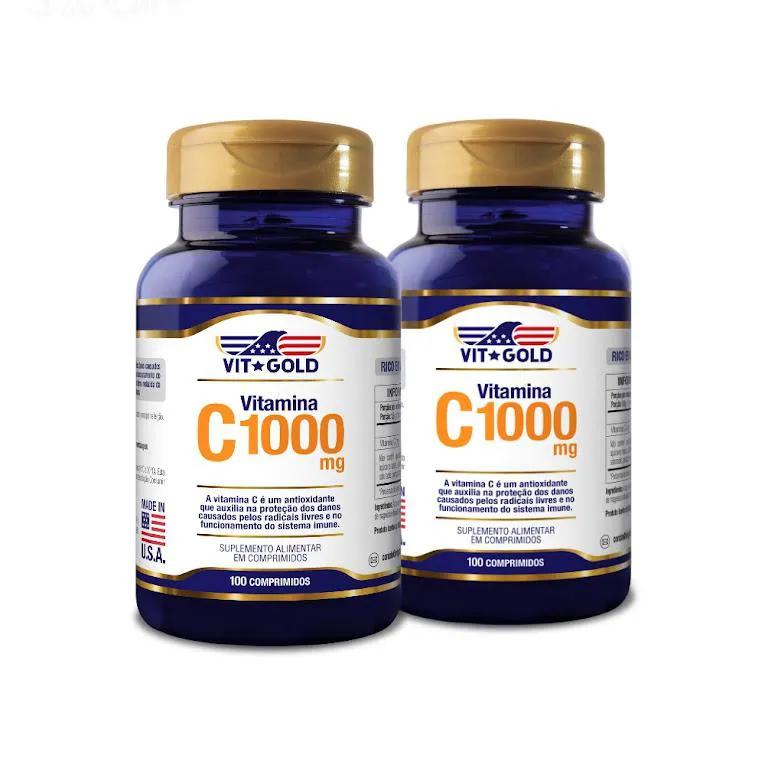Kit 2x Vitamina C 1000 mg Vitgold 100 Comprimidos