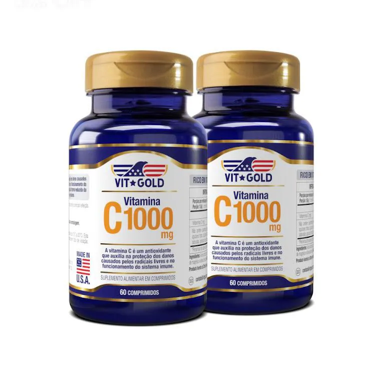 Kit 2x Vitamina C 1000 mg Vitgold 60 Comprimidos