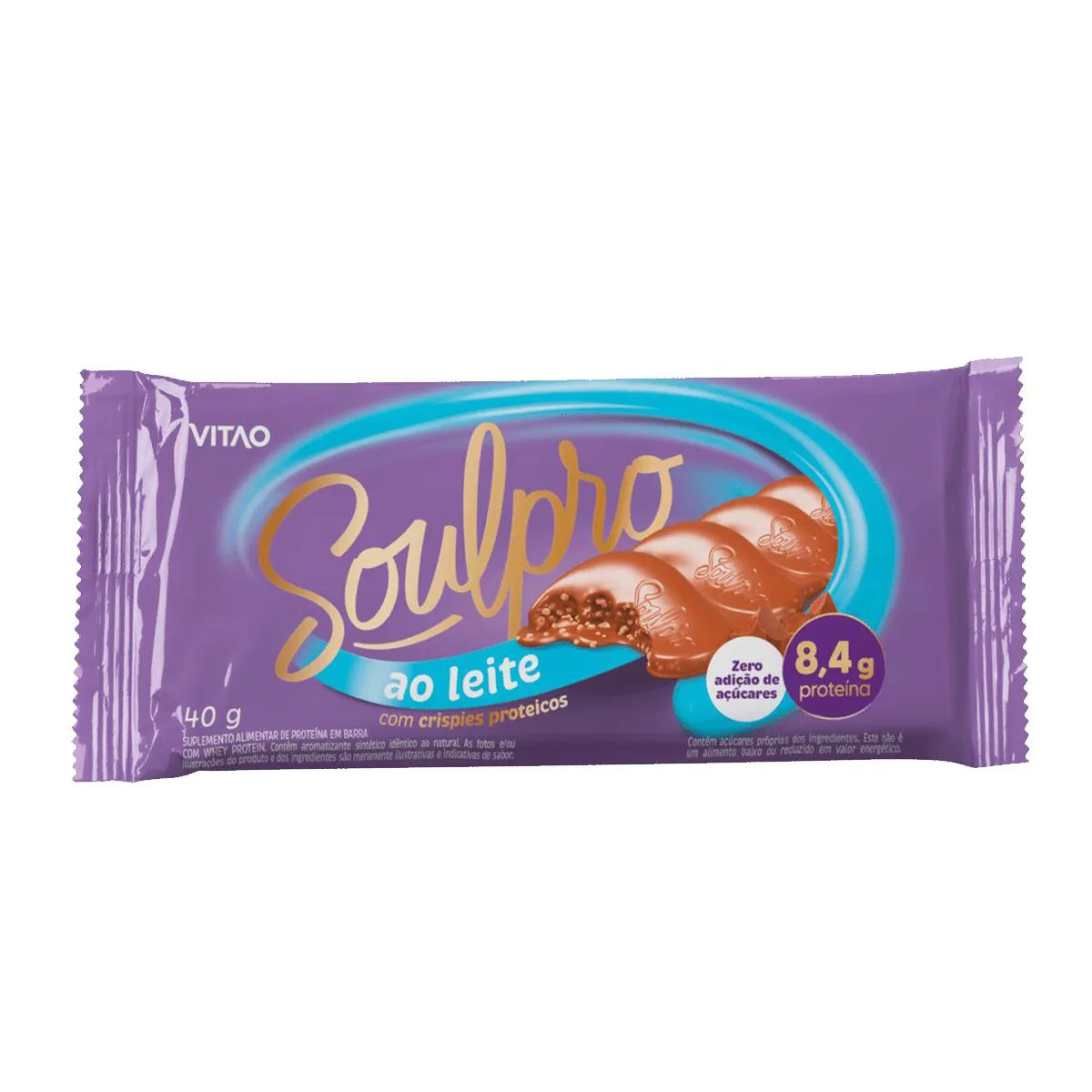 Chocolate Ao Leite Proteico Soulpro Zero Açúcar 40g